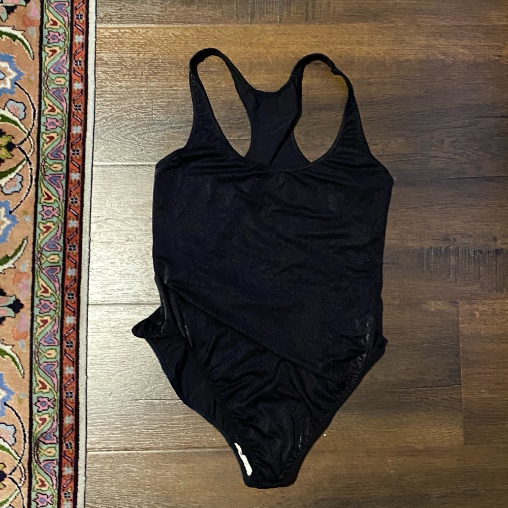 Shiny Black Vanity Fair Body Suit - Picture 3 of 6